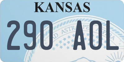 KS license plate 290AOL
