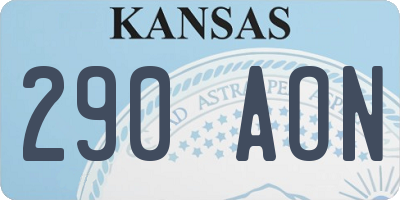KS license plate 290AON