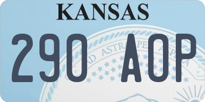 KS license plate 290AOP