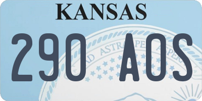 KS license plate 290AOS