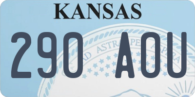 KS license plate 290AOU