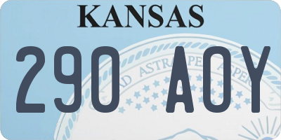 KS license plate 290AOY