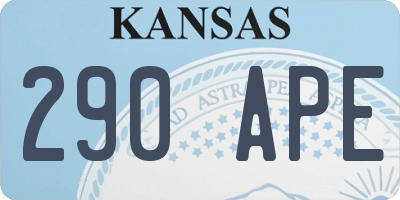 KS license plate 290APE