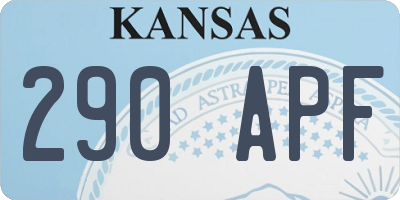 KS license plate 290APF