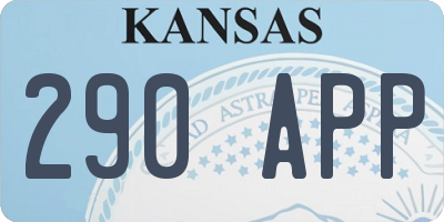 KS license plate 290APP