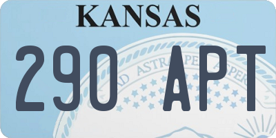 KS license plate 290APT