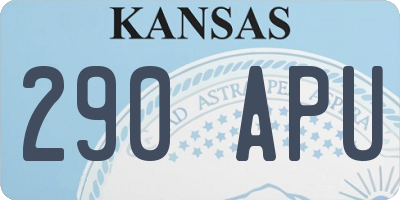KS license plate 290APU