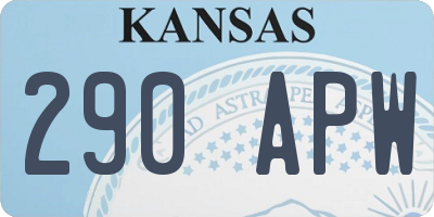 KS license plate 290APW