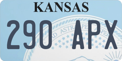 KS license plate 290APX