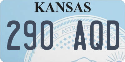 KS license plate 290AQD
