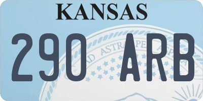 KS license plate 290ARB