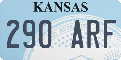KS license plate 290ARF