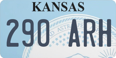 KS license plate 290ARH