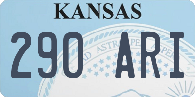 KS license plate 290ARI