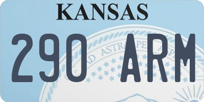 KS license plate 290ARM