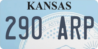 KS license plate 290ARP