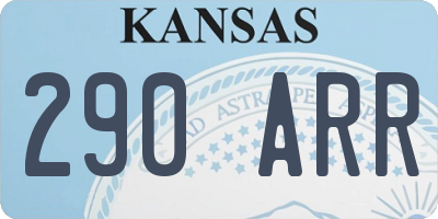 KS license plate 290ARR
