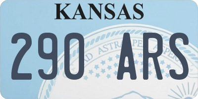 KS license plate 290ARS