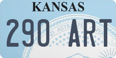 KS license plate 290ART