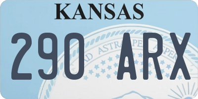 KS license plate 290ARX