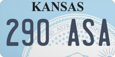 KS license plate 290ASA