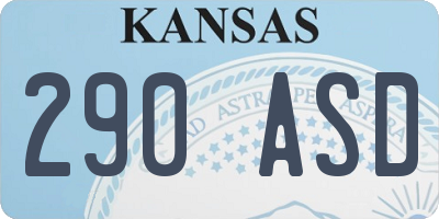 KS license plate 290ASD