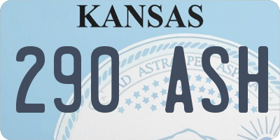 KS license plate 290ASH