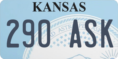 KS license plate 290ASK