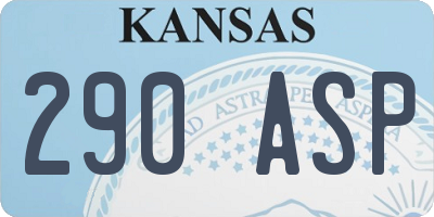 KS license plate 290ASP