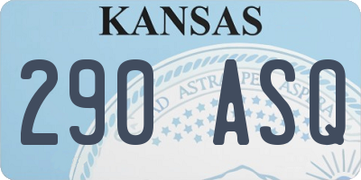 KS license plate 290ASQ