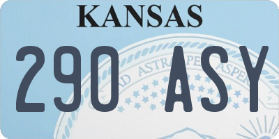 KS license plate 290ASY