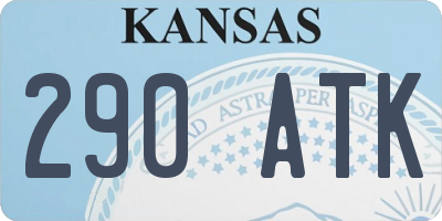 KS license plate 290ATK