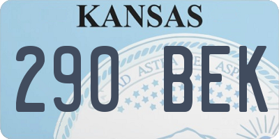 KS license plate 290BEK