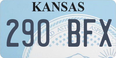 KS license plate 290BFX