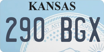 KS license plate 290BGX