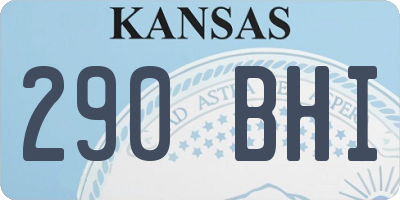 KS license plate 290BHI