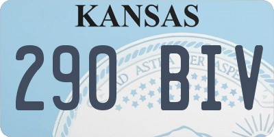 KS license plate 290BIV