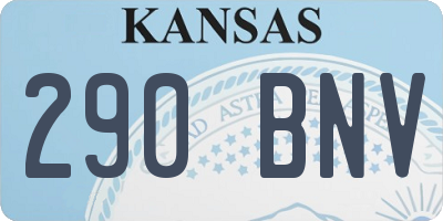 KS license plate 290BNV