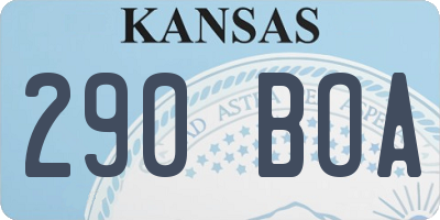 KS license plate 290BOA