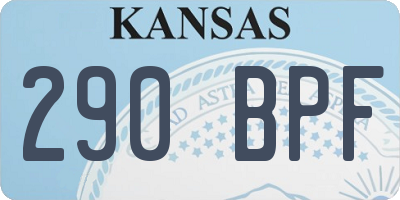 KS license plate 290BPF