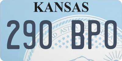 KS license plate 290BPO
