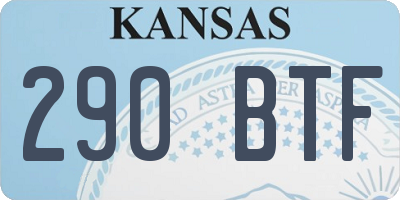 KS license plate 290BTF