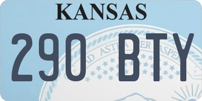 KS license plate 290BTY