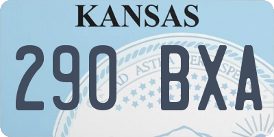 KS license plate 290BXA