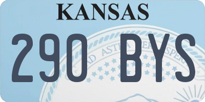 KS license plate 290BYS
