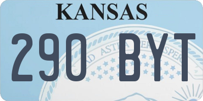 KS license plate 290BYT
