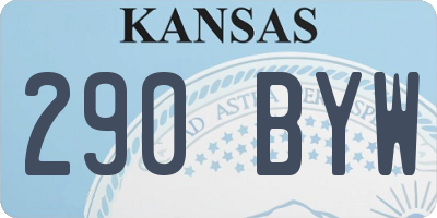 KS license plate 290BYW