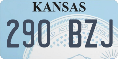 KS license plate 290BZJ