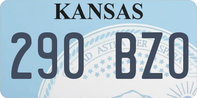 KS license plate 290BZO