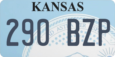 KS license plate 290BZP